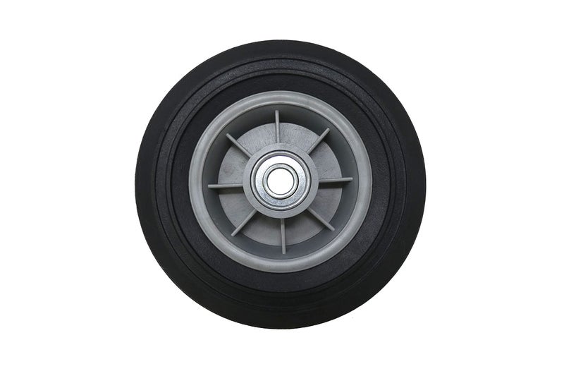 Shepherd Hardware 9600 8-Inch Hand Truck Replacement Wheel, Solid Rubber, 2-1/2-Inch Ribbed Tread, 5/8-Inch Bore Offset Axle, Black - Image 2